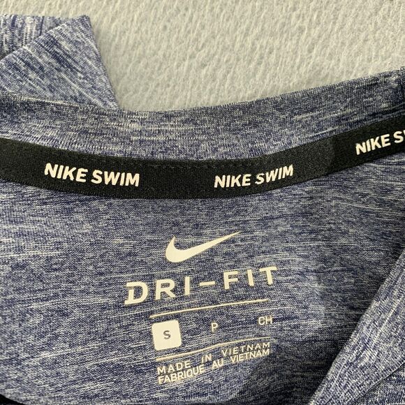 Nike Shirt Mens Small Blue Dri-FIT Long Sleeve Swim UPF 40+ Athletic Training - Picture 11 of 12
